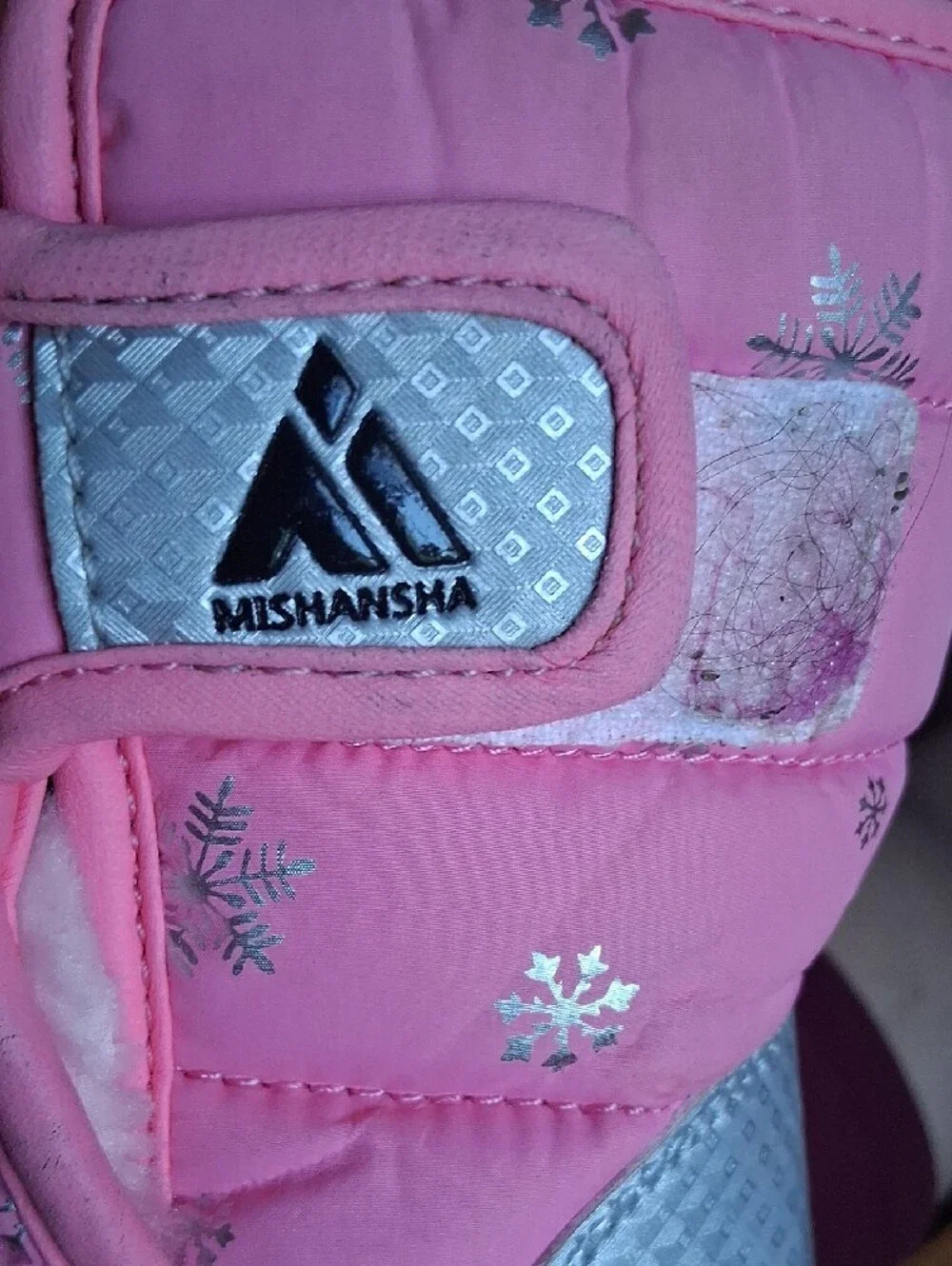 Mishansha Pink Kids Snow Boots with Silver Accents